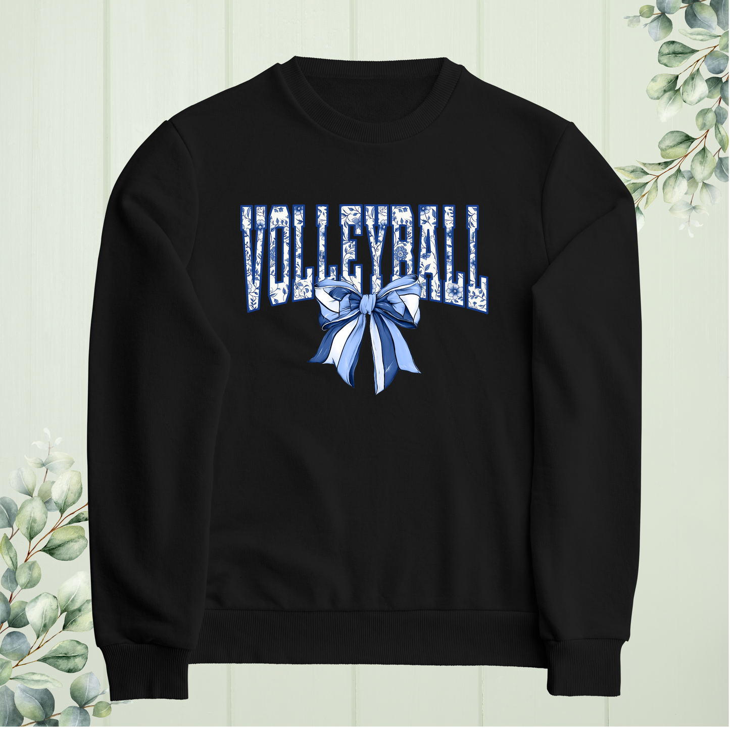 Blue Floral Volleyball Crewneck