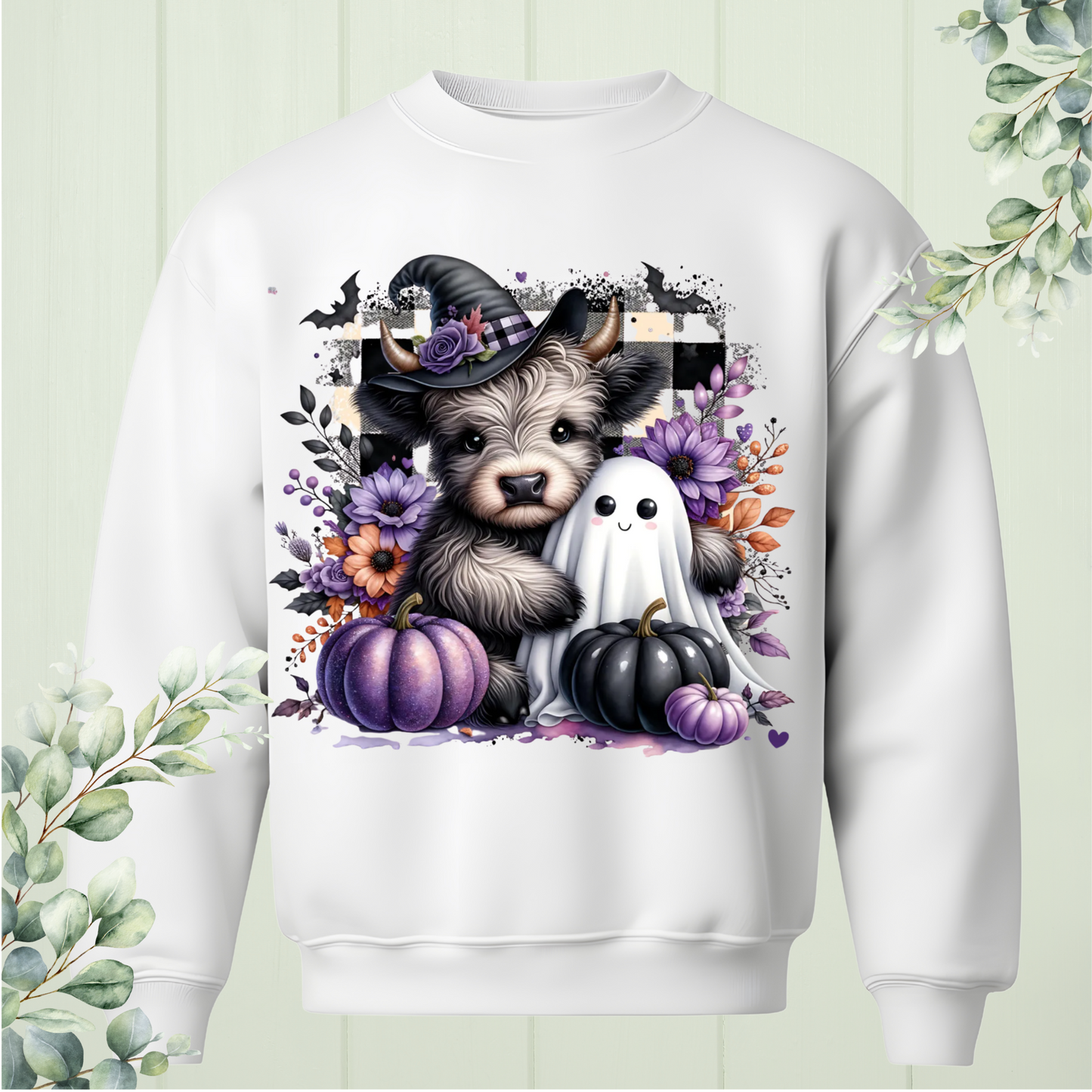 Cute Highland Cow Halloween Crewneck