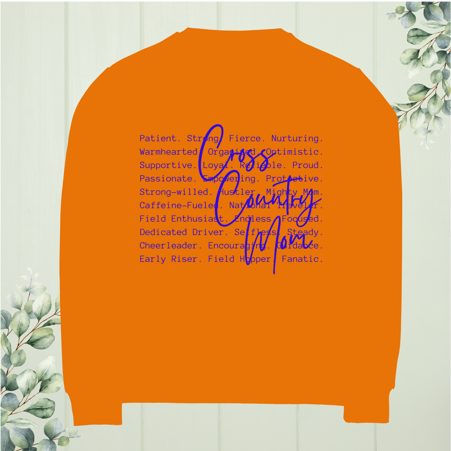 Cross Country Mom Text Overlay Crewneck