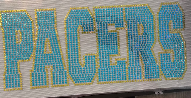 Turquoise and Yellow Pacers Spangle T-Shirt