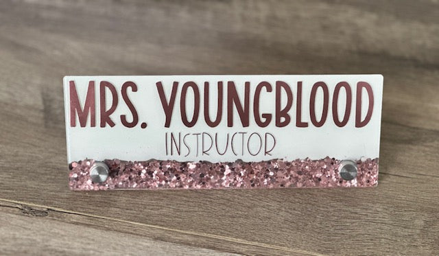 Resin Glitter Name Plate
