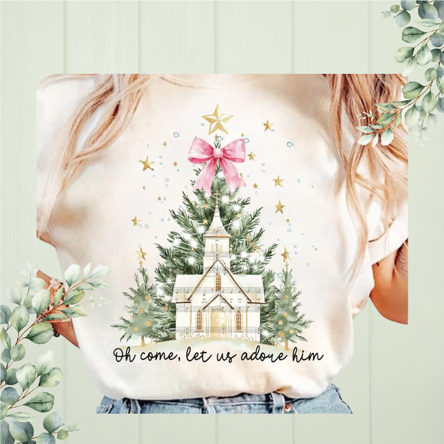 Let Us Adore Him Church T Shirt