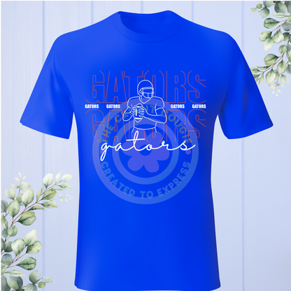 Gators Football Silhouette Football T-Shirt