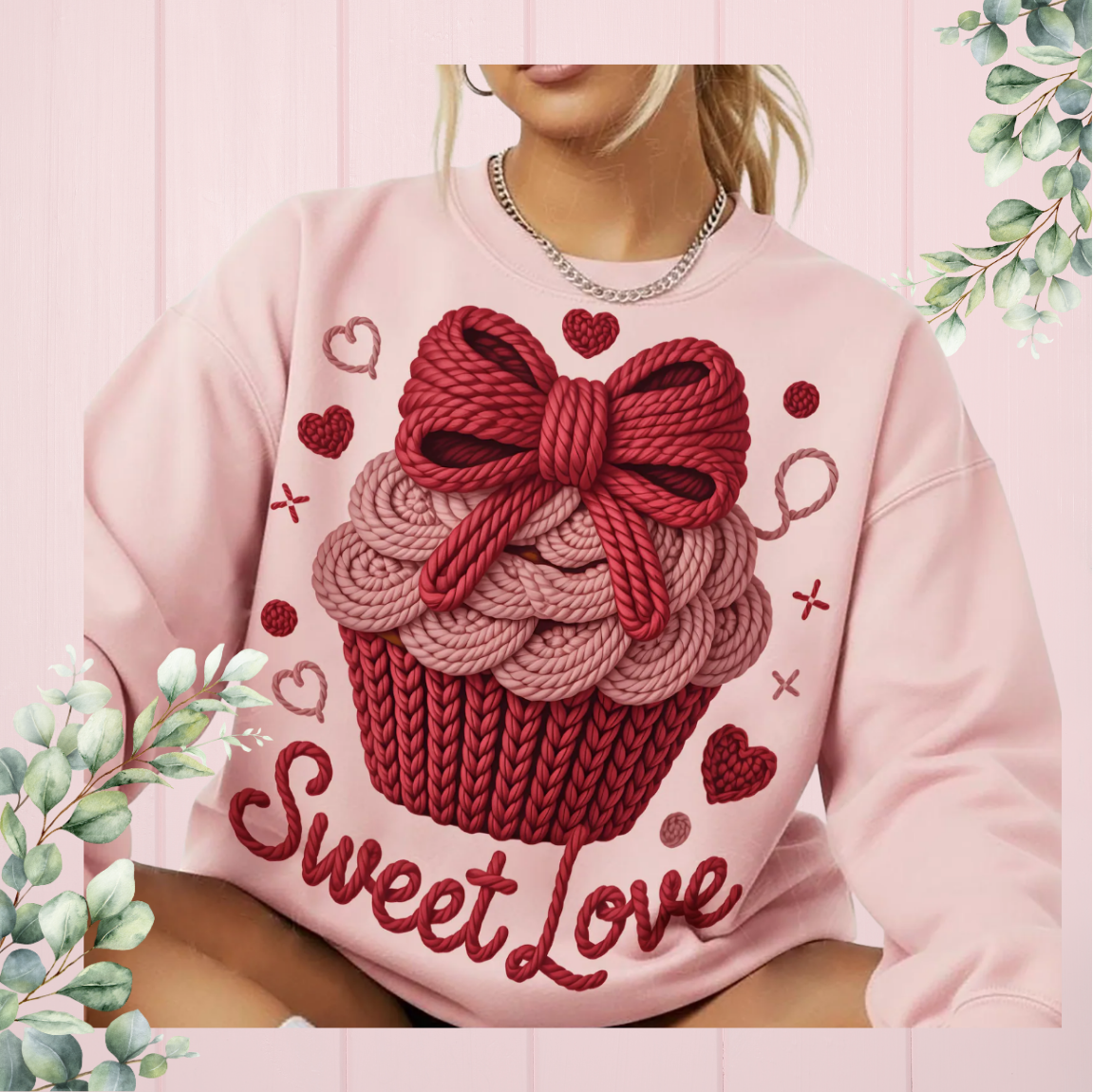 Sweet Love Valentine Cupcake Faux Yarn