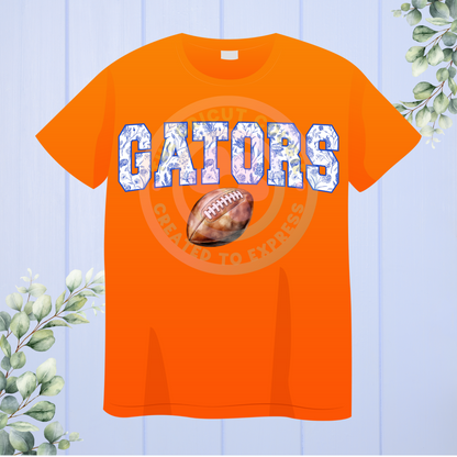 Floral Gators Football T-Shirt