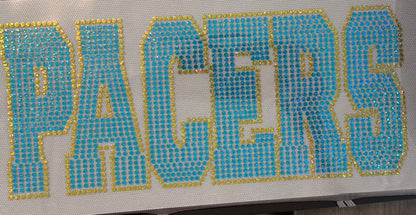 Turquoise and Yellow Pacers Spangle T-Shirt