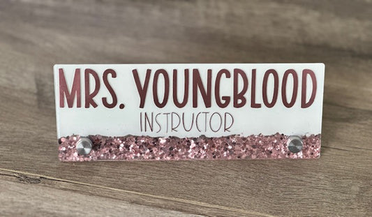 Resin Glitter Name Plate