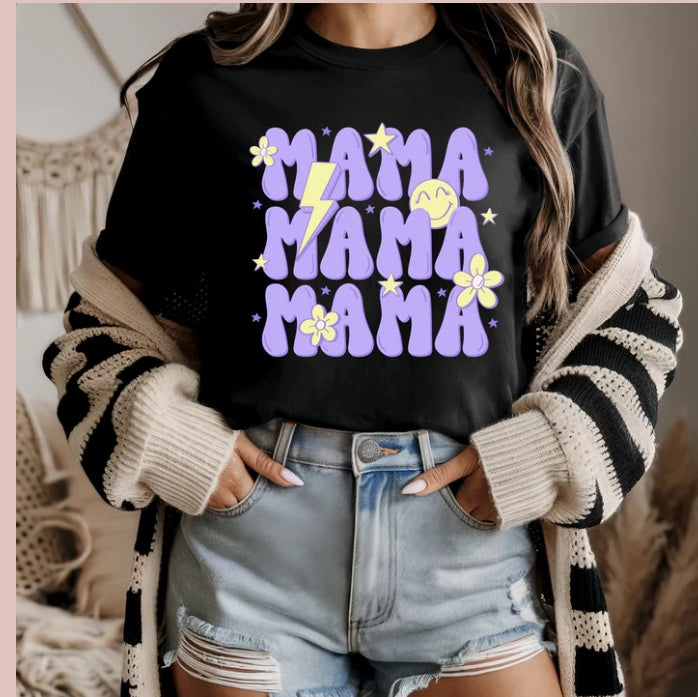 Mama Retro Purple T-Shirt